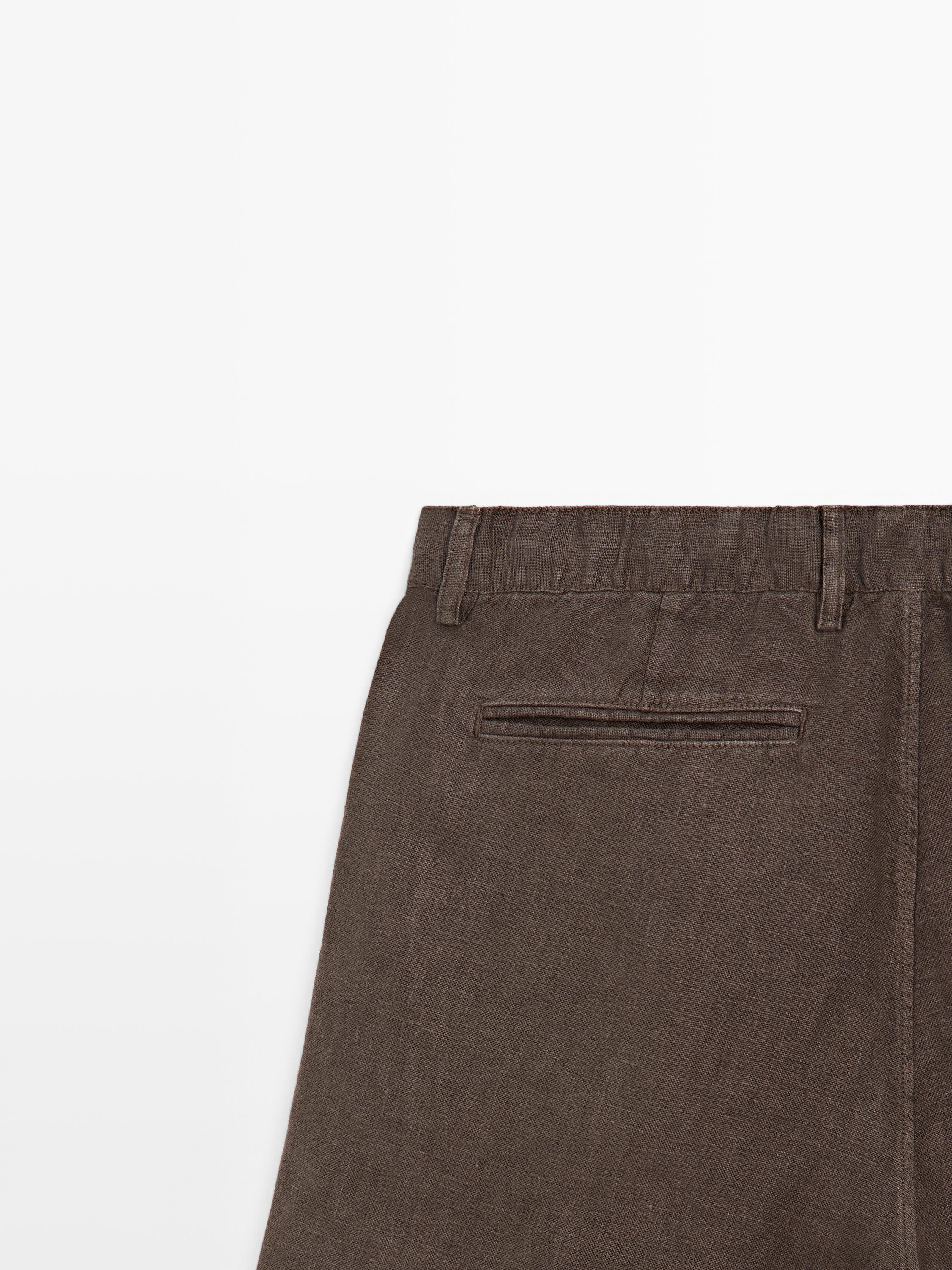 100% linen Bermuda shorts